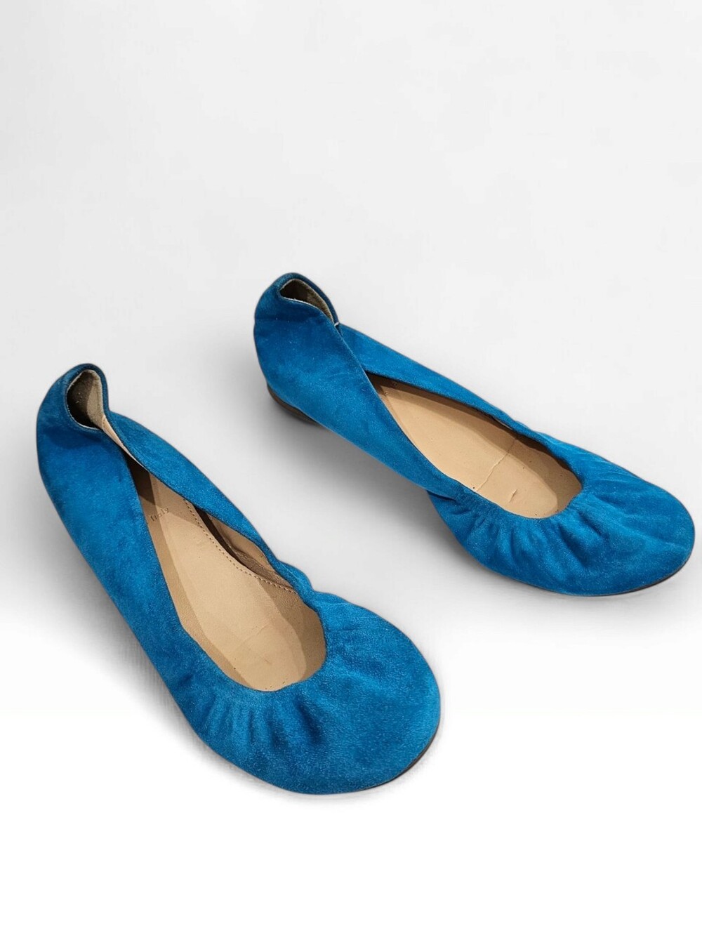 J. CREW Aqua Blue Suede Ballet Flats 7.5M